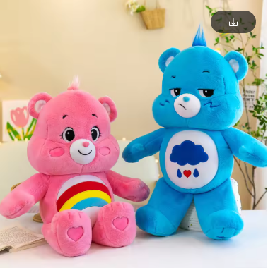 30CM Carebears Kawaii Rainbow Bear Plush Toy Lovely Anime Colorful Bear Stuffed Doll Room Decor Lovely Bear Birthday Gift