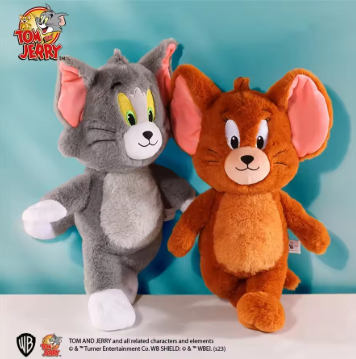 Original Kawaii Tom And Jerry Plush Toy Cartoon Anime Movie Cat Mouse Plushies Stuffed Animals Doll Toys For Kids Birthday Gifts