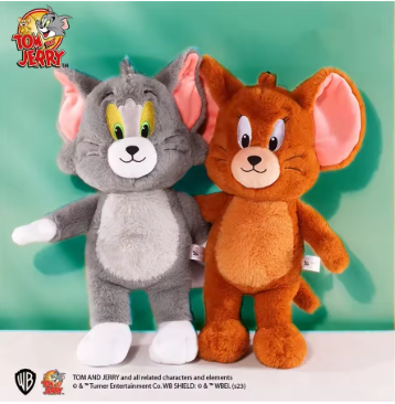 Original Kawaii Tom And Jerry Plush Toy Cartoon Anime Movie Cat Mouse Plushies Stuffed Animals Doll Toys For Kids Birthday Gifts
