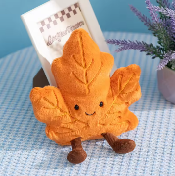 Leaf Ginkgo Leaf Stuffed Plant Plush Toys Kawaii Smiling Leaf With Leg Cartoon Dolls Soft Plush Xmas Gifts For Girl