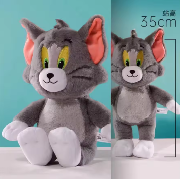 Original Kawaii Tom And Jerry Plush Toy Cartoon Anime Movie Cat Mouse Plushies Stuffed Animals Doll Toys For Kids Birthday Gifts