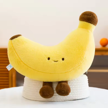 Cartoon Kawaii Banana Plush Toys Doll Cute Soft Stuffed Fruit Banana Plush Pillow for Girlfriend's Birthday Gift Dolls with Feet