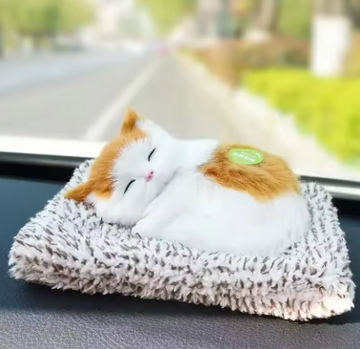 Simulated Cat Plush Toys for Kids Stuffed Animals Sleeping Cat with Touching Crying Sound Children Room Decoration Birthday Gift