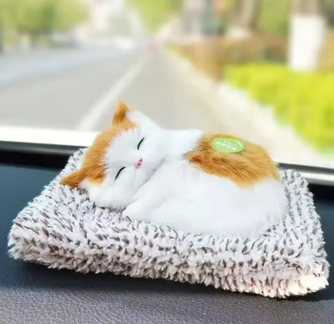 Simulated Cat Plush Toys for Kids Stuffed Animals Sleeping Cat with Touching Crying Sound Children Room Decoration Birthday Gift