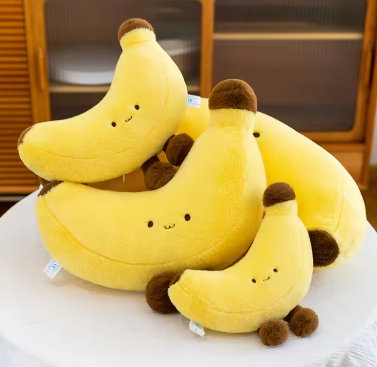 Cartoon Kawaii Banana Plush Toys Doll Cute Soft Stuffed Fruit Banana Plush Pillow for Girlfriend's Birthday Gift Dolls with Feet