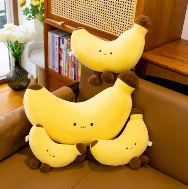 Cartoon Kawaii Banana Plush Toys Doll Cute Soft Stuffed Fruit Banana Plush Pillow for Girlfriend's Birthday Gift Dolls with Feet