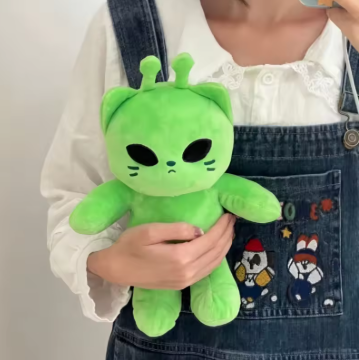 Cute Alien Cat Stuffed Toy Super Soft Plushie Doll Kawaii Home Decor Pillow Green Kitty Plush Toy
