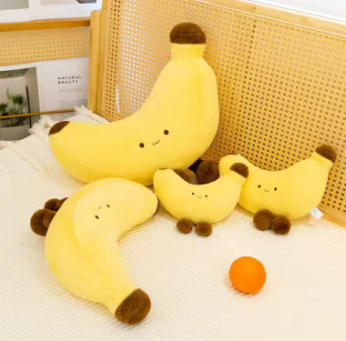 Cartoon Kawaii Banana Plush Toys Doll Cute Soft Stuffed Fruit Banana Plush Pillow for Girlfriend's Birthday Gift Dolls with Feet