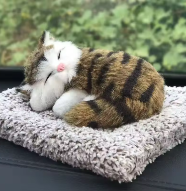 Simulated Cat Plush Toys for Kids Stuffed Animals Sleeping Cat with Touching Crying Sound Children Room Decoration Birthday Gift