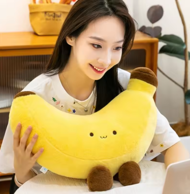 Cartoon Kawaii Banana Plush Toys Doll Cute Soft Stuffed Fruit Banana Plush Pillow for Girlfriend's Birthday Gift Dolls with Feet