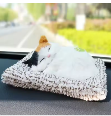 Simulated Cat Plush Toys for Kids Stuffed Animals Sleeping Cat with Touching Crying Sound Children Room Decoration Birthday Gift