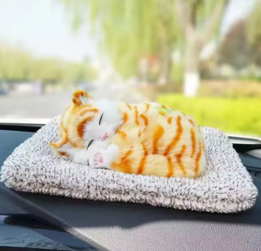 Simulated Cat Plush Toys for Kids Stuffed Animals Sleeping Cat with Touching Crying Sound Children Room Decoration Birthday Gift