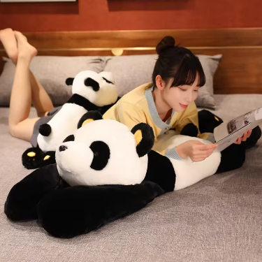 60cm-120cm Giant Panda Plush Toys Soft Sleep Pillow Cartoon Animal Bear Stuffed Baby Doll Classic Kids Birthday Christmas Gifts