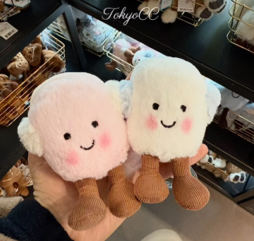 Marshmallow Plush Toy Cute Pink Blue Marshmallow Stuffed Doll Couple Plushies Soft Birthday Gifts Girl Home Decor