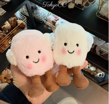 Marshmallow Plush Toy Cute Pink Blue Marshmallow Stuffed Doll Couple Plushies Soft Birthday Gifts Girl Home Decor