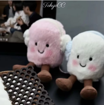 Marshmallow Plush Toy Cute Pink Blue Marshmallow Stuffed Doll Couple Plushies Soft Birthday Gifts Girl Home Decor