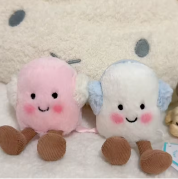 Marshmallow Plush Toy Cute Pink Blue Marshmallow Stuffed Doll Couple Plushies Soft Birthday Gifts Girl Home Decor